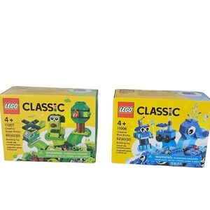 New in Box Set of Lego Creative Green and Blue Blocks #11006 and #11007